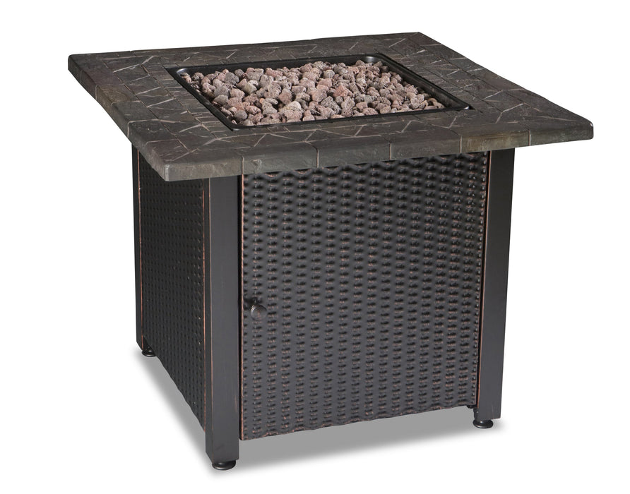 Endless Summer GAD1401M LP Gas Outdoor Fire Pit with 30-in Resin Tile Mantel - 30 x 30 x 24.21 in. - Black Color