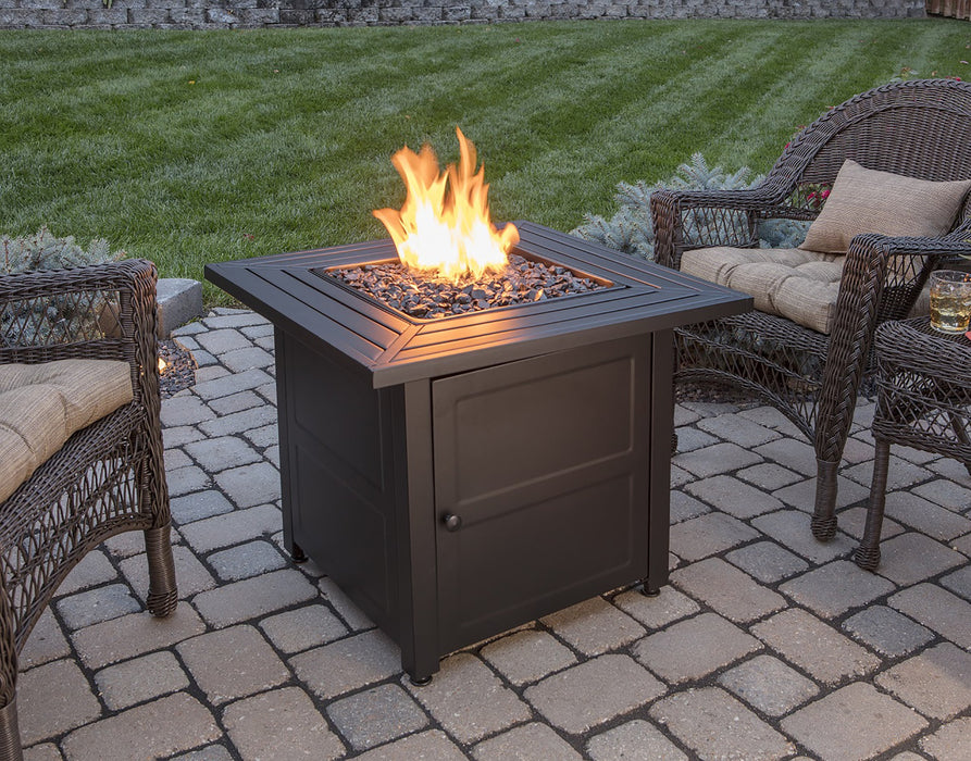 Endless Summer GAD1423M LP Gas Outdoor Fire Pit with 30-in Steel Mantel - 30 x 30 x 24.02 in. - Black Color