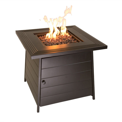 Endless Summer GAD1446ES The Anderson LP Gas Fire Pit 28" with Steel Mantel - 28 x 28 x 24 in. - Black Color