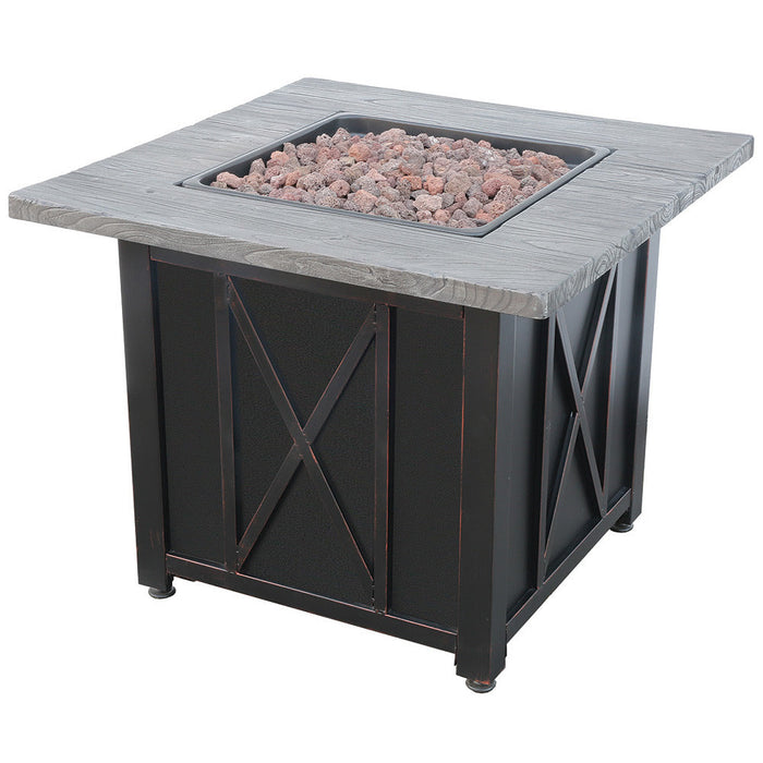 Endless Summer GAD1450SP LP Gas Outdoor Fire Pit with 30-in Resin Mantel - 30 x 30 x 24.21 in. - Black Color