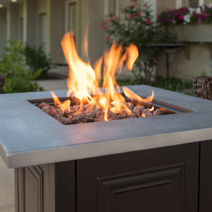 Endless Summer GAD15410M The Wakefield LP Gas Outdoor Fire Pit with Concrete Resin Mantel - 28 x 28 x 24.8 in. - Black Color