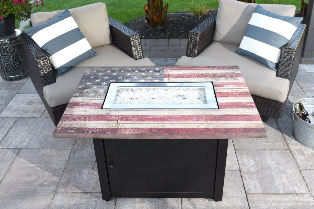 Endless Summer GAD17108ES The Americana Rectangular LP Gas Outdoor Fire Pit - 40 x 28 x 24.8 in. - Black Color