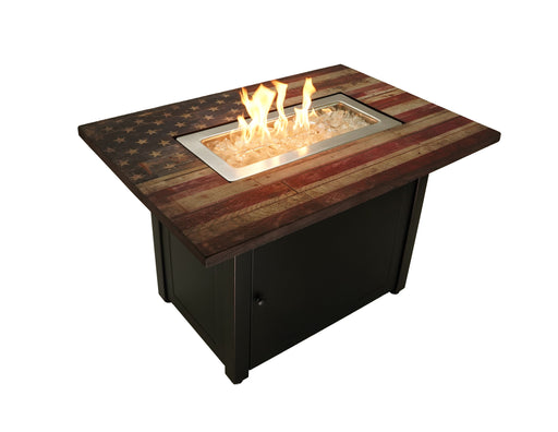 Endless Summer GAD17108ES The Americana Rectangular LP Gas Outdoor Fire Pit - 40 x 28 x 24.8 in. - Black Color