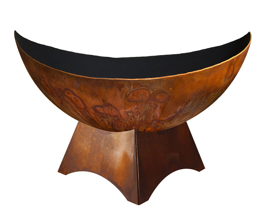 Ohio Flame OF37ABLU_SB 37" Lunar Artisan Fire Bowl with Standard Base - 37 x 37 x 22 in. - Patina Finish