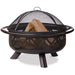 Endless Summer WAD1009SP Oil Rubbed Bronze Wood Burning Outdoor Firebowl with Geometric Design - 35.83 x 35.83 x 24.8 in. - Bronze Color