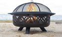 Endless Summer WAD1009SP Oil Rubbed Bronze Wood Burning Outdoor Firebowl with Geometric Design - 35.83 x 35.83 x 24.8 in. - Bronze Color