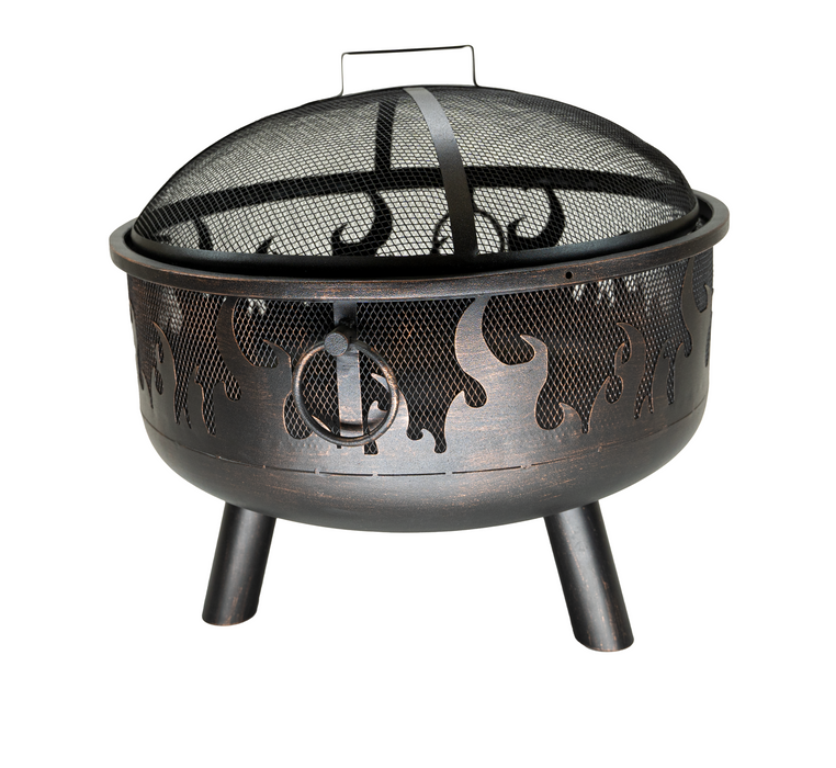 Endless Summer WAD1011SP Black Wood Burning Fire Pit Sith Flames - 24.25 x 24.25 x 23 in. - Bronze Color