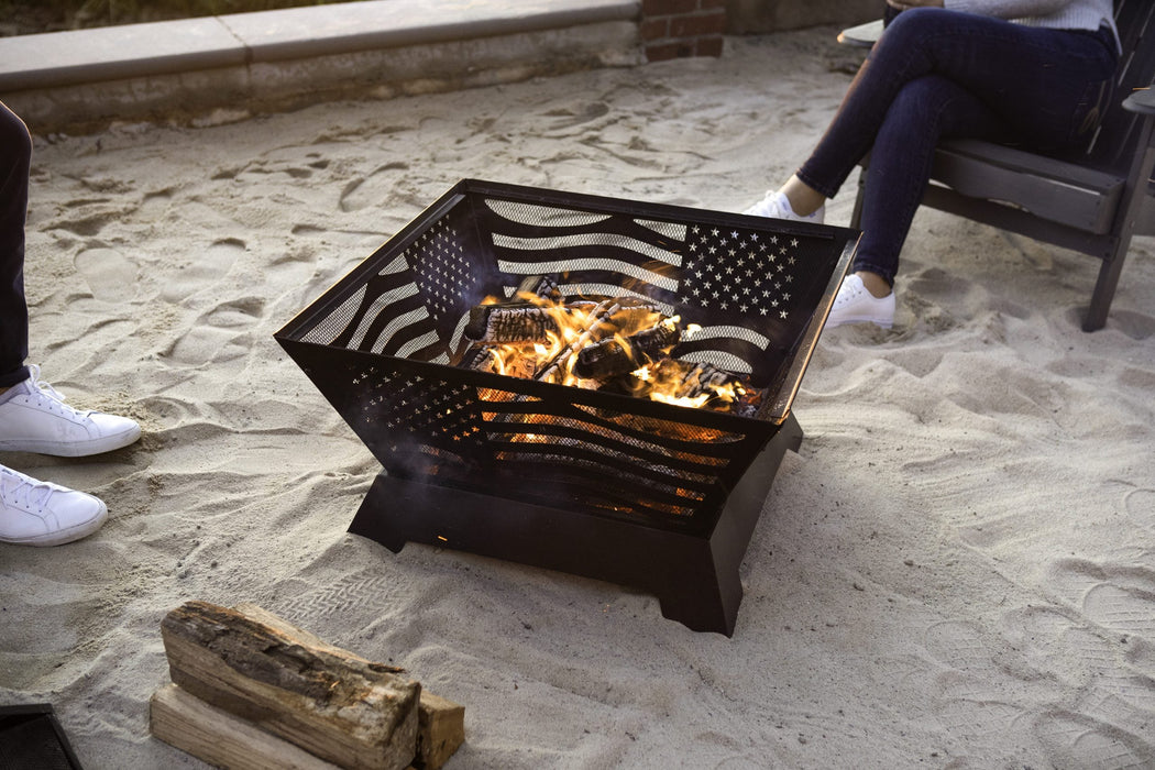 Endless Summer WAD1024ES The Patriot Wood Burning Fire Pit - 28 x 28 x 25 in. - Black Color