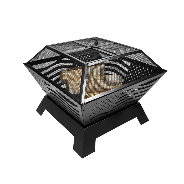 Endless Summer WAD1024ES The Patriot Wood Burning Fire Pit - 28 x 28 x 25 in. - Black Color