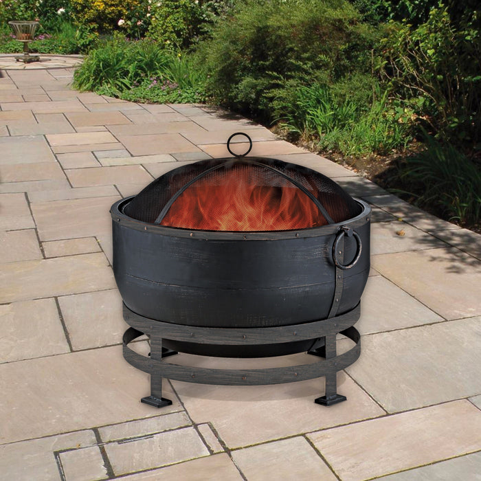 Endless Summer WAD1579SP Oil Rubbed Bronze Wood Burning Outdoor Firebowl with Kettle Design - 28.35 x 25.98 x 25.2 in. - Bronze Color