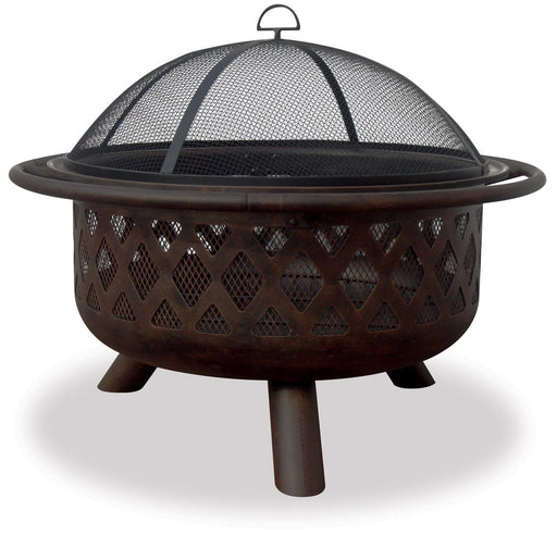 Endless Summer WAD792SP Oil Rubbed Bronze Wood Burning Firebowl with Lattice Design - 35.83 x 35.83 x 27.95 in. - Bronze Color